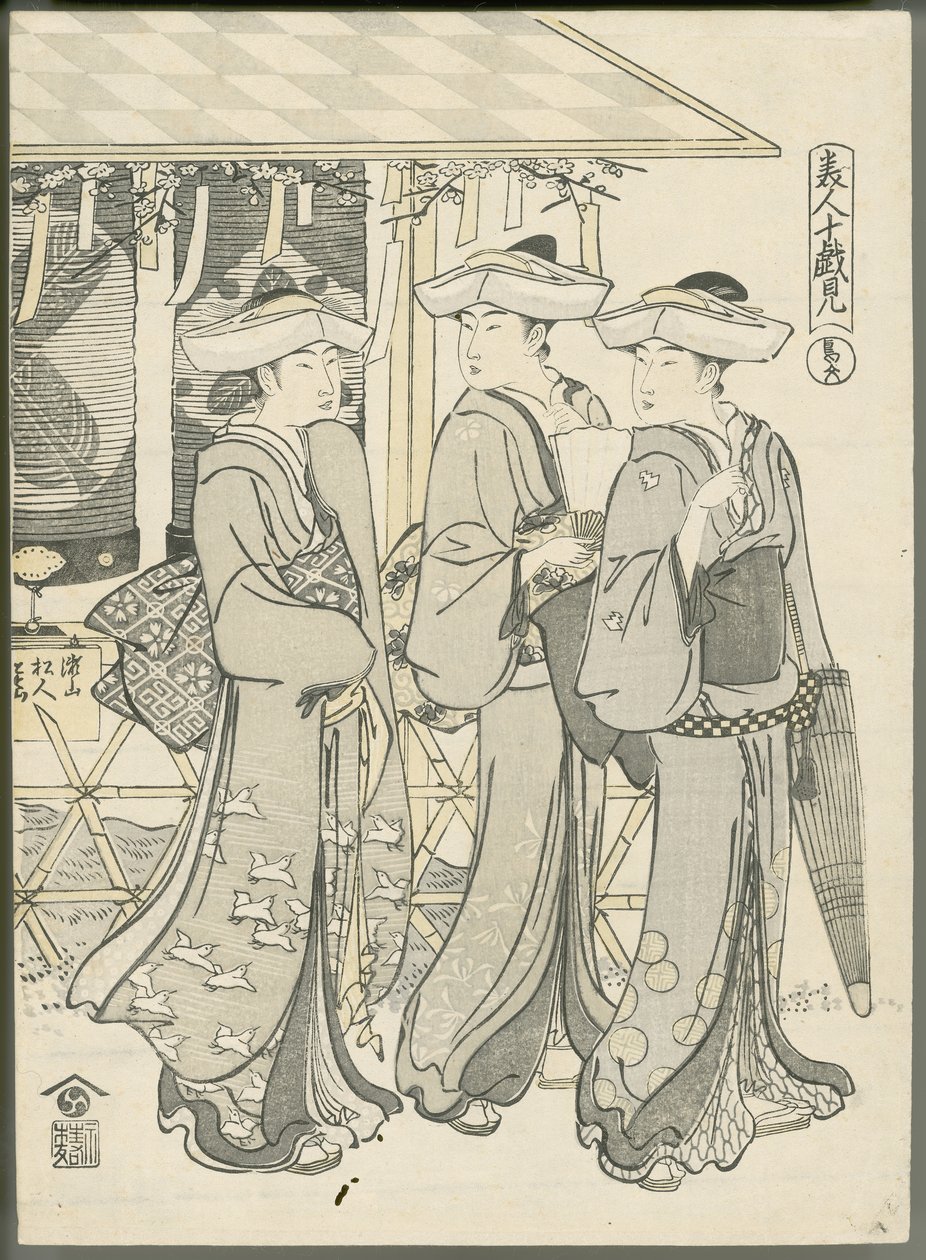 Frauen auf dem Weg zu einer Theateraufführung von Chobunsai Eishi
