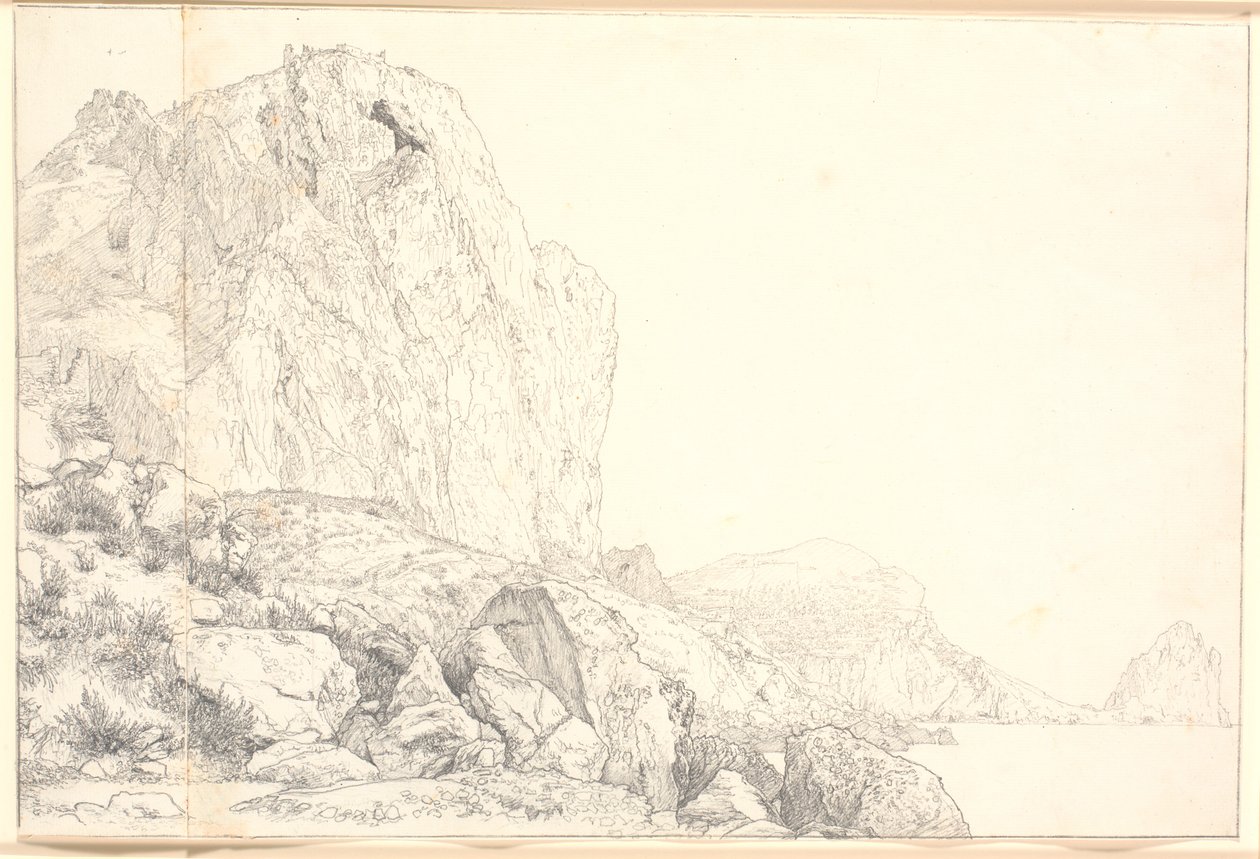 Blick auf die Küste bei Marina Piccola auf Capri von Christen Købke