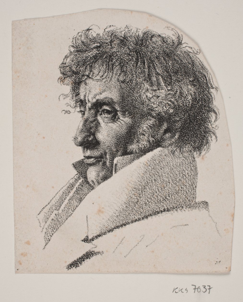 Porträt von Bäckermeister Købke; Fragment von: Blatt mit drei Porträts: Bäckermeister Købke, Sophie Krohn und N. Feilberg von Christen Købke