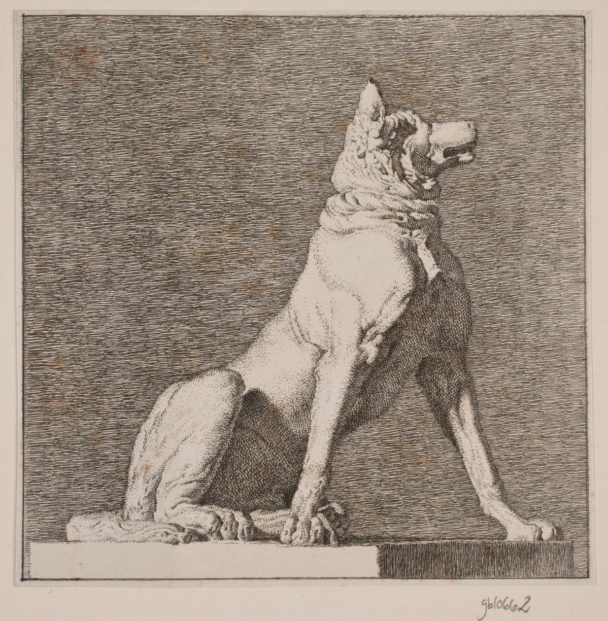 Ein sitzender Hund nach einer Antike in Charlottenborg von Christen Købke