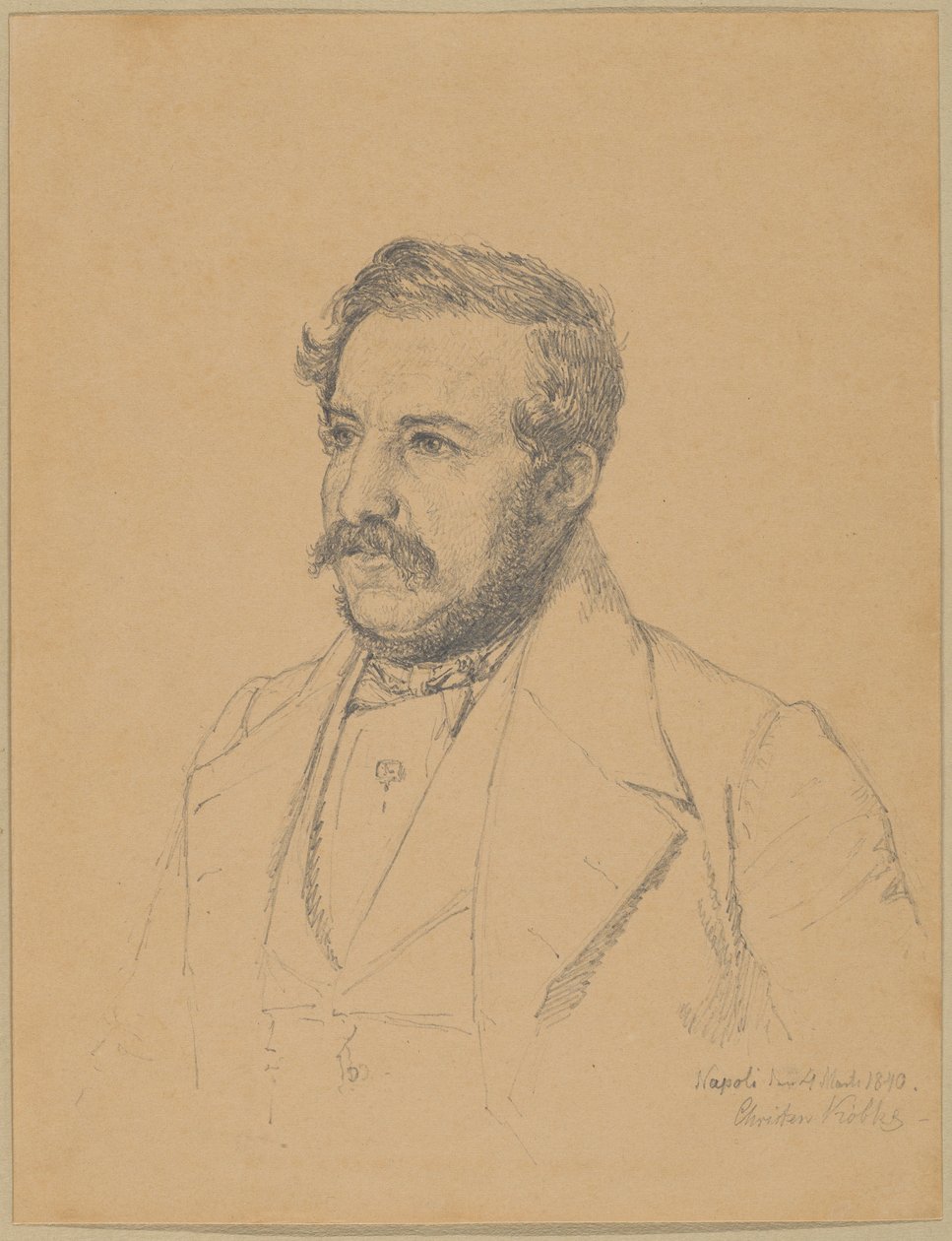 Porträt von Christophe Louis Engelhard Dalgas von Christen Købke