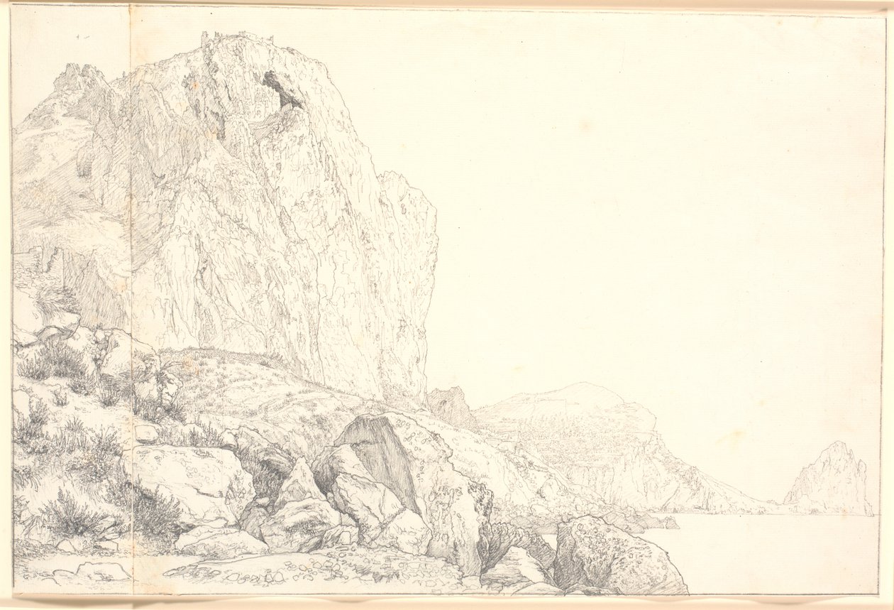 Blick auf die Küste bei Marina Piccola auf Capri von Christen Købke