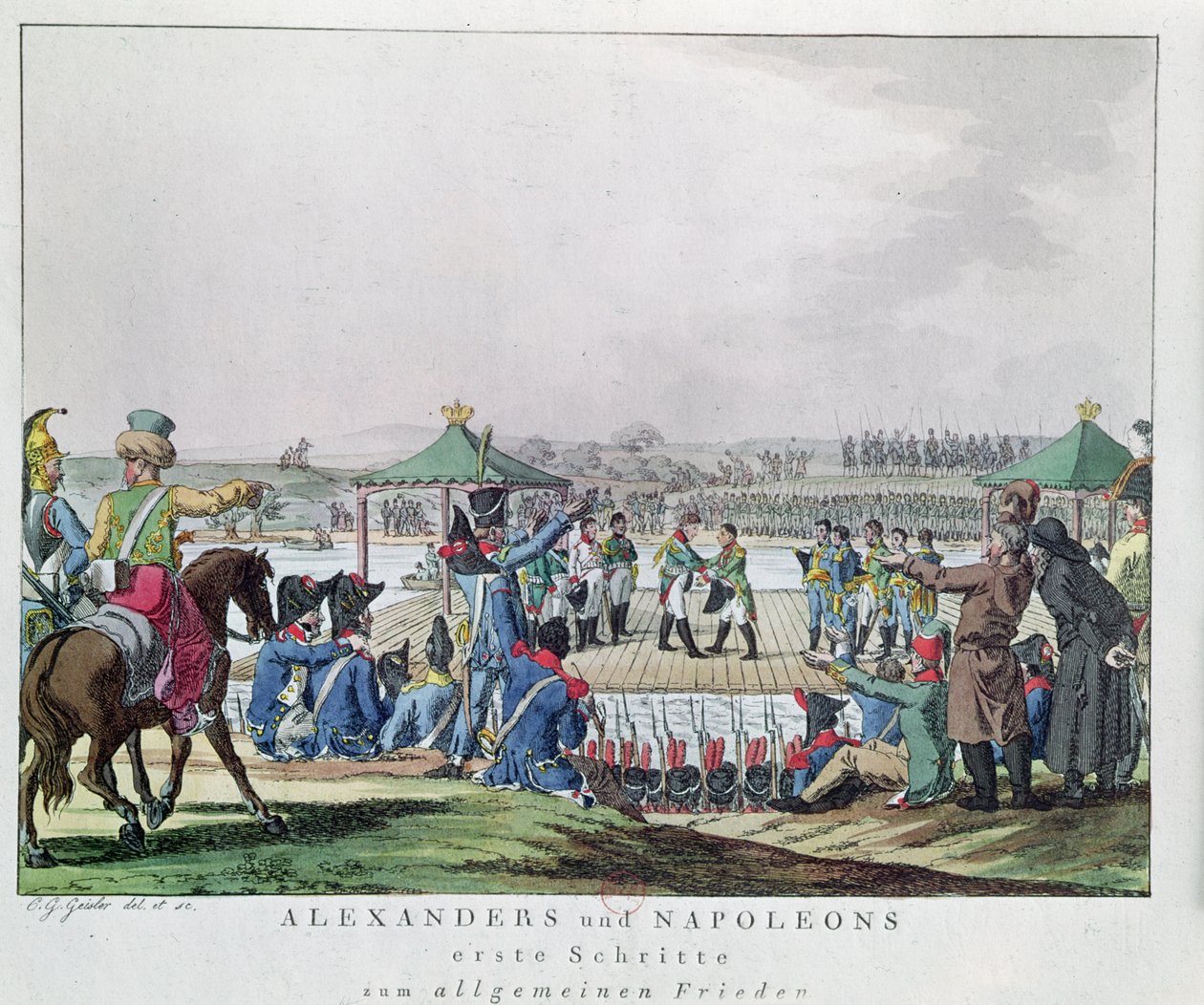 Alexander I. (1777-1825) und Napoleon (1769-1821) machen die ersten ...