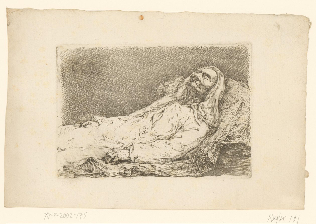 Porträt von Christian Bernhard Rode auf seinem Sterbebett von Christian Bernhard Rode