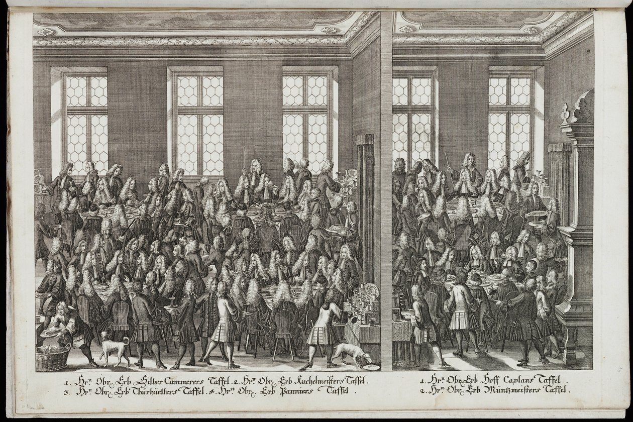 Ein Bankett. Fest zu Ehren von Kaiser Karl VI., 1712 von Christian Engelbrecht