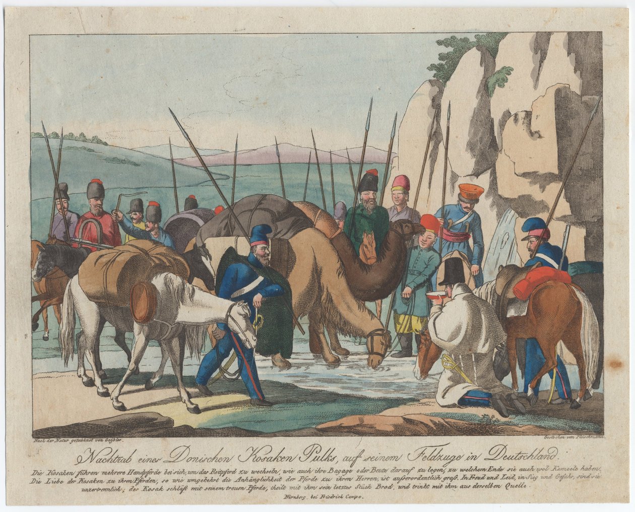 Don Kosaken ruhen in Deutschland, ca. 1814 von Christian Gottfried Heinrich Geissler