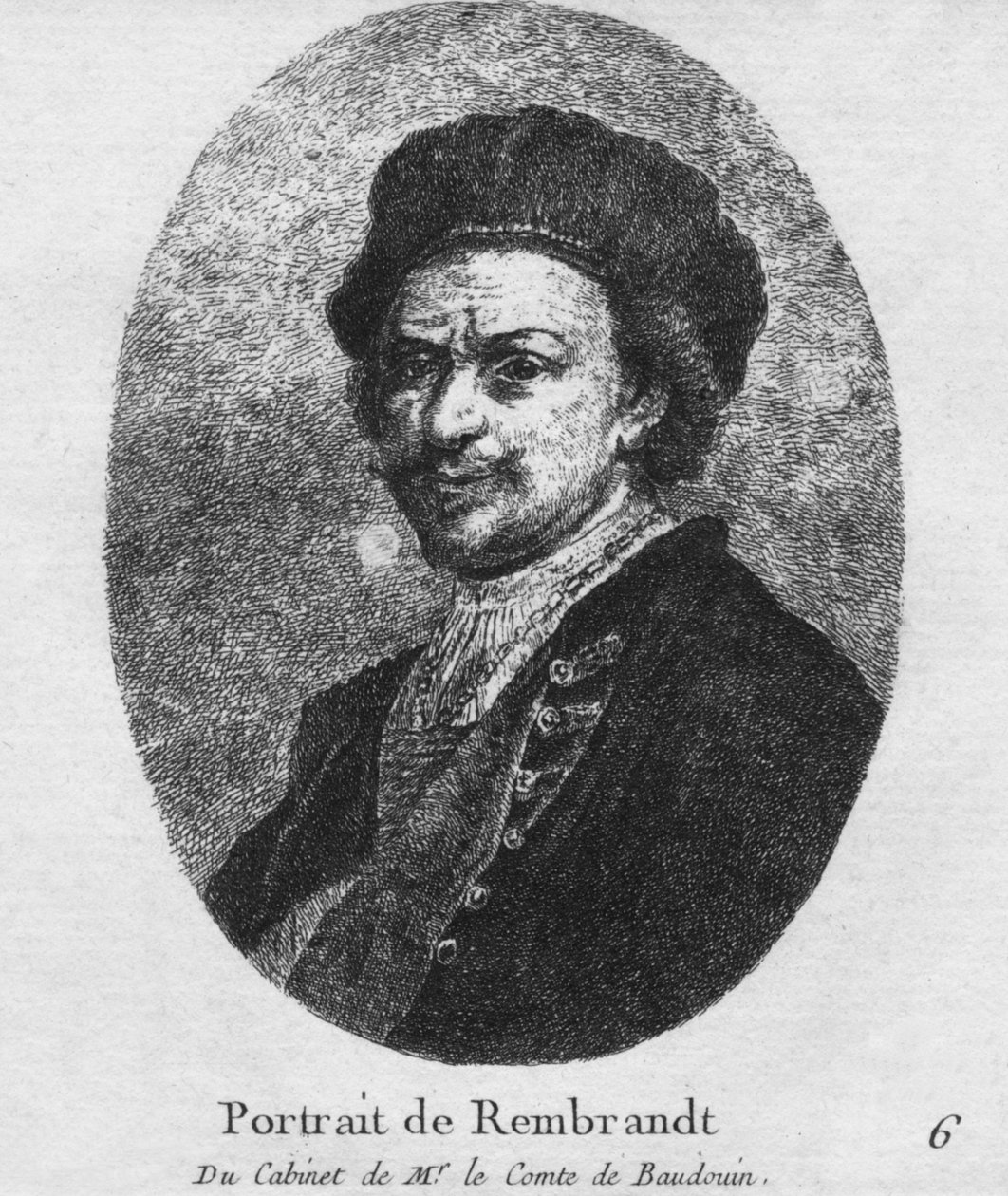 Porträt von Rembrandt - Aus dem Kabinett von Herrn Graf de Baudouin, ca. 1770 von Christian Gottfried Schultze