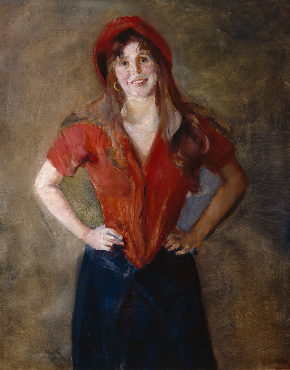 Oda in Rot (Studie) von Christian Krohg