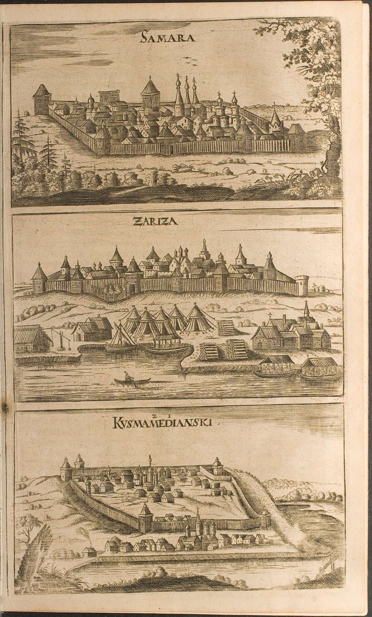 Samara, Zarizyn und Kosmodemjansk (Illustration aus Reisen zum Großfürsten von Moskau) von Christian Lorenzen Rothgiesser