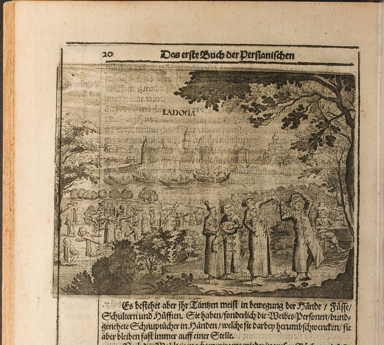 Die Festung von Staraja Ladoga Illustration aus Reisen zum Großherzog von Moskau und dem König von Christian Lorenzen Rothgiesser