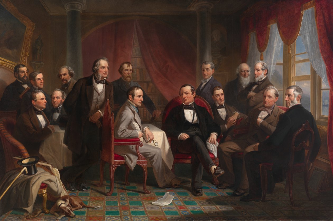 Washington Irving und seine literarischen Freunde in Sunnyside von Christian Schussele