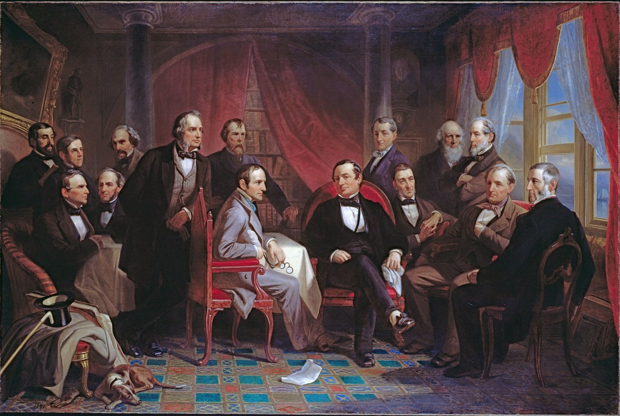 Washington Irving und seine literarischen Freunde in Sunnyside von Christian Schussele