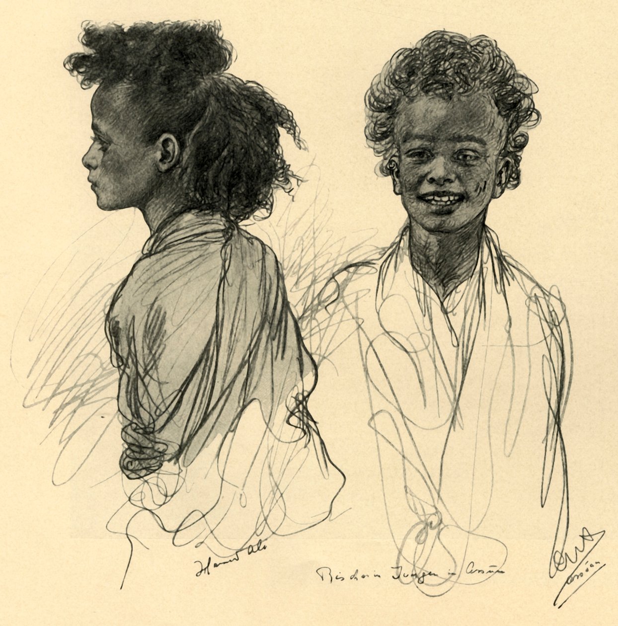 Beduinenjungen in Assuan, 1898 von Christian Wilhelm Allers