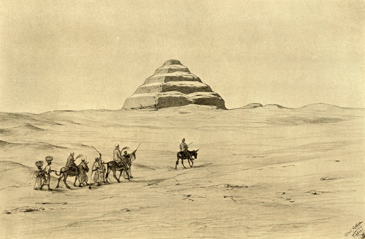 Pyramide von Djoser in Saqqara, nahe Kairo, Ägypten von Christian Wilhelm Allers