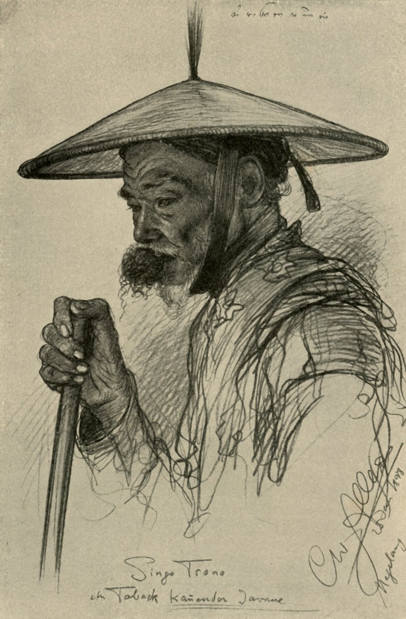 Singo Trono - Mann, der Tabak kaut, Magelang, Java, 1898 von Christian Wilhelm Allers