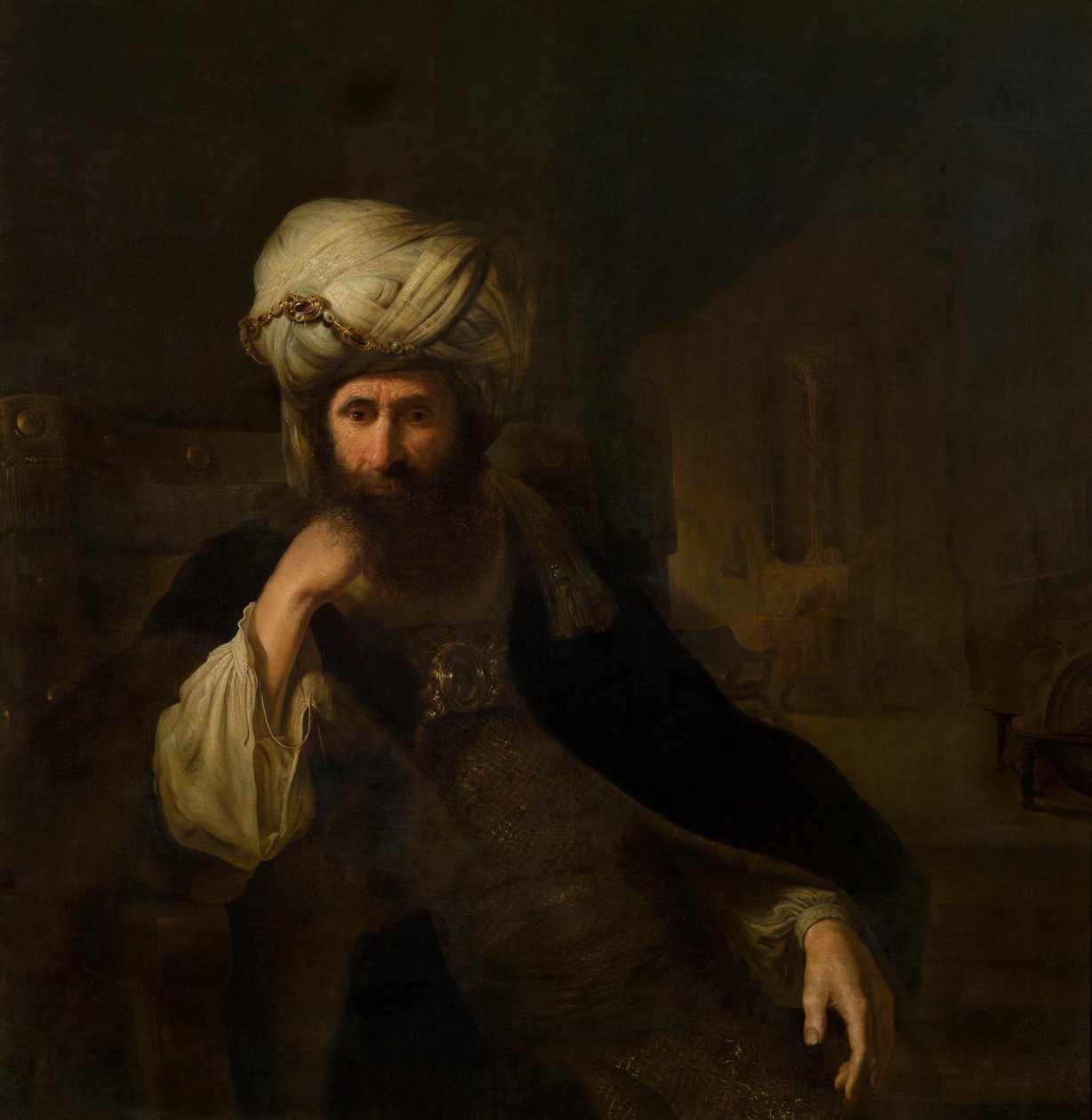 Porträt eines Mannes in östlicher Kleidung von Christian Wilhelm Ernst Dietrich