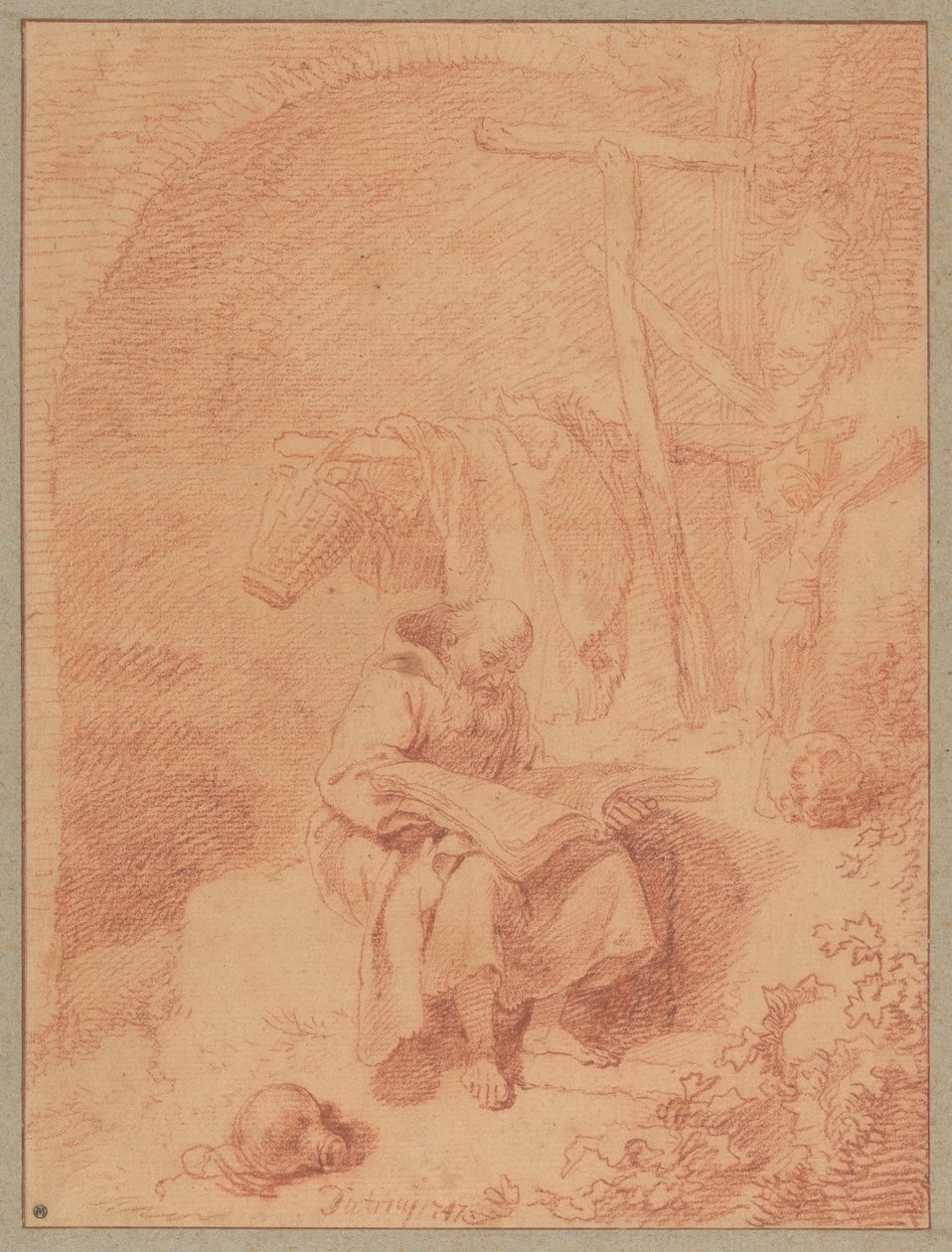Der heilige Franziskus beim Lesen von Christian Wilhelm Ernst Dietrich