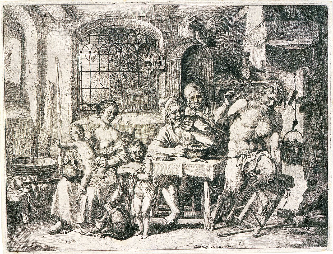 Satyr und Bauern von Christian Wilhelm Ernst Dietrich