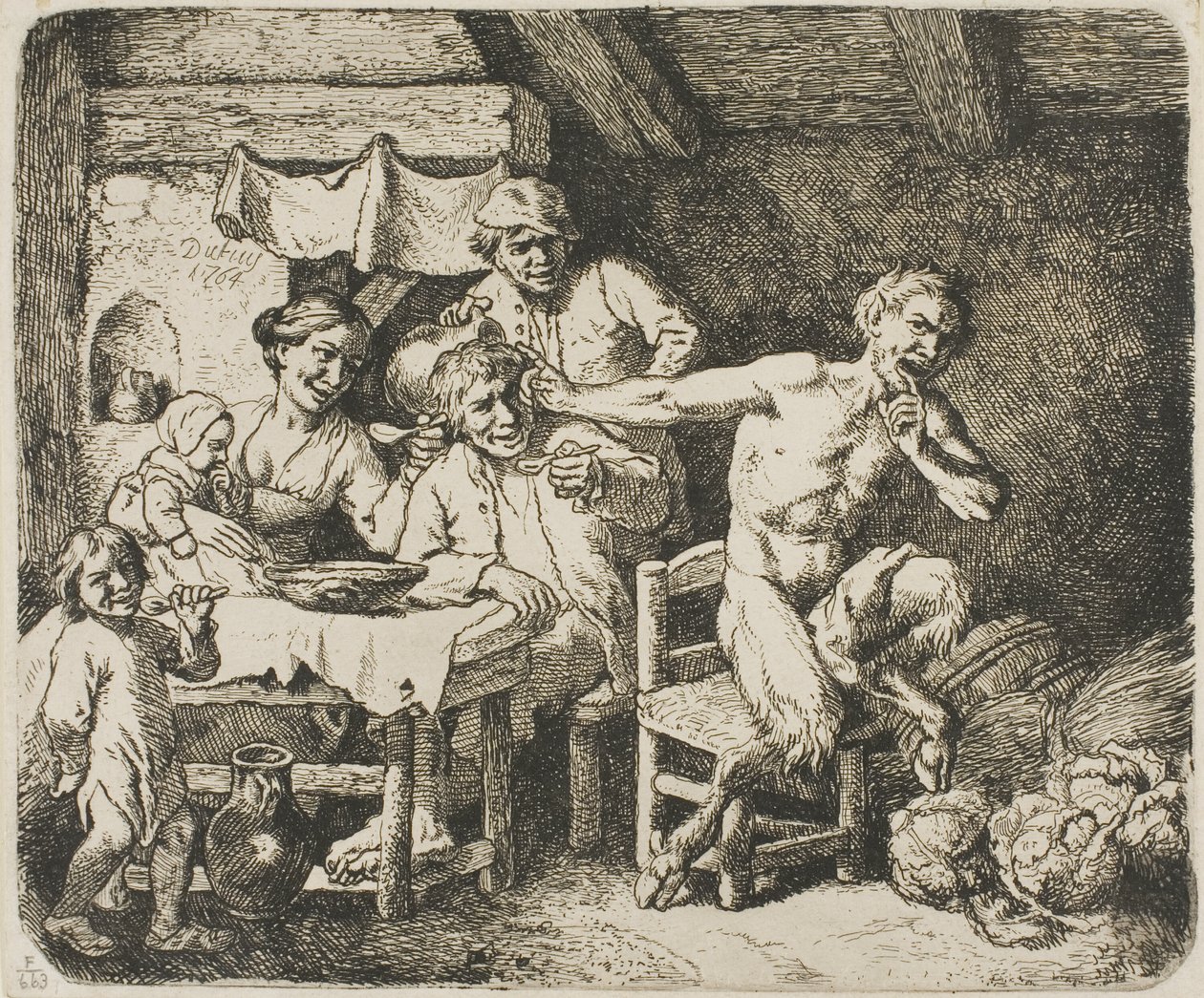Der Satyr im Bauernhaus von Christian Wilhelm Ernst Dietrich