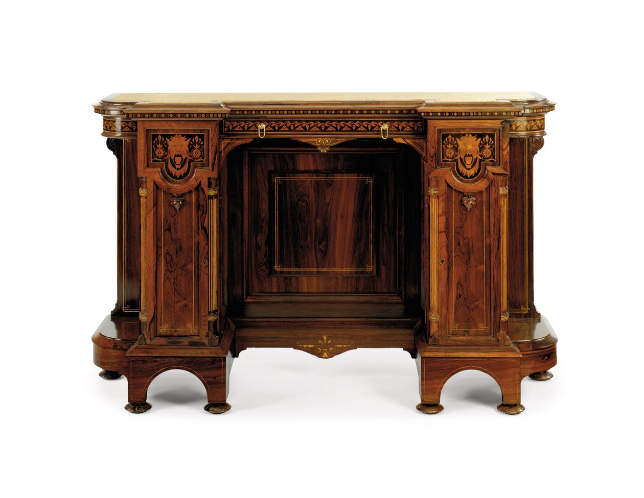 Renaissance Revival Marketerie Sideboard von Christian and Gustave Herter