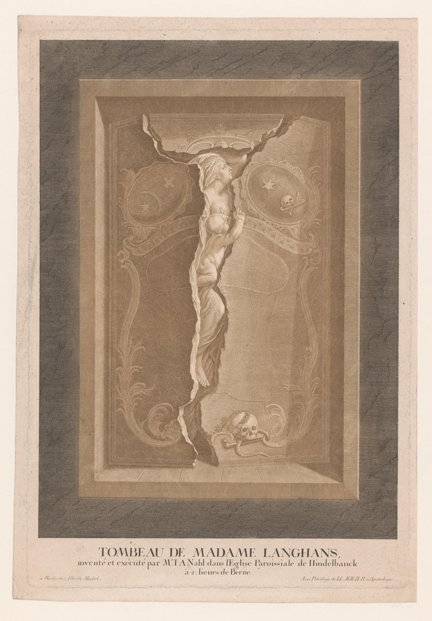 Grab von Maria Magdalena Langhans in der Kirche von Hindelbank von Christian von Mechel