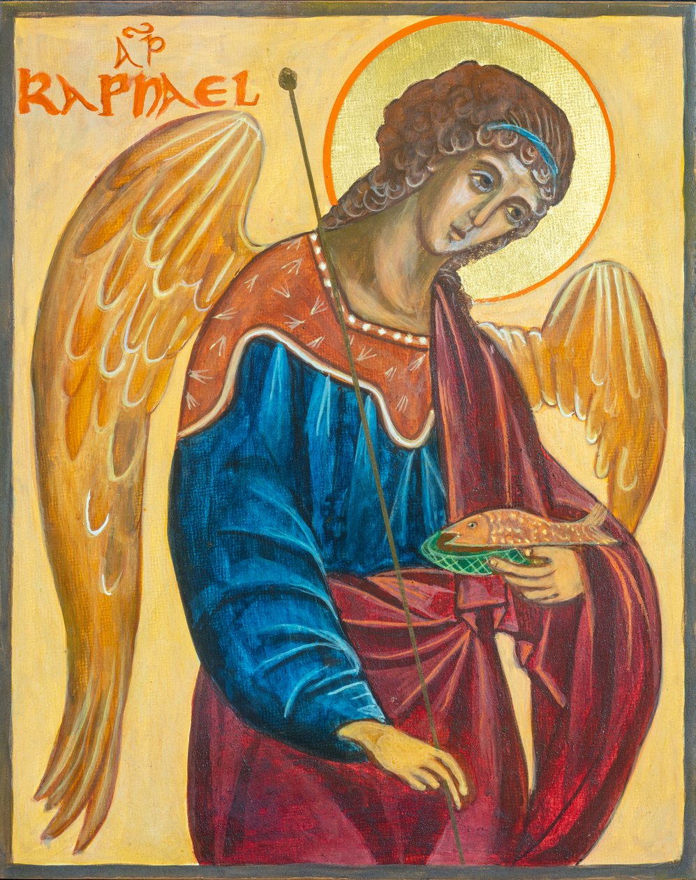 Erzengel Raphael Ikone von Christine Hales: Kunstdruck