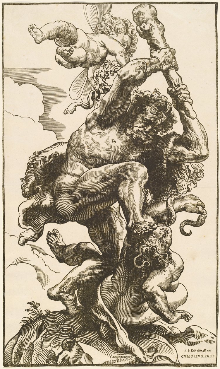Herkules kämpft gegen die Furie und die Zwietracht von Christoffel Jegher after Sir Peter Paul Rubens