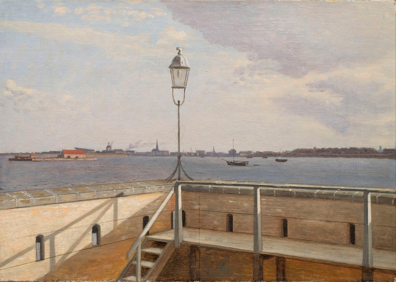 Blick vom Trekroner-Batterie mit Kopenhagen in der Ferne von Christoffer Wilhelm Eckersberg