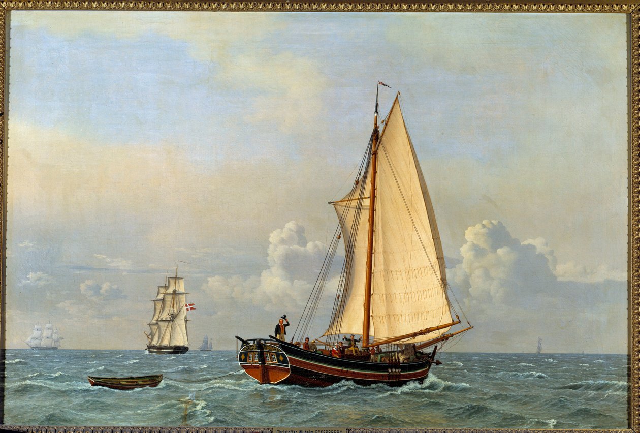 Ein ehemaliger dänischer Liner im Gegenwind im Jahr 1831 von Christoffer Wilhelm Eckersberg