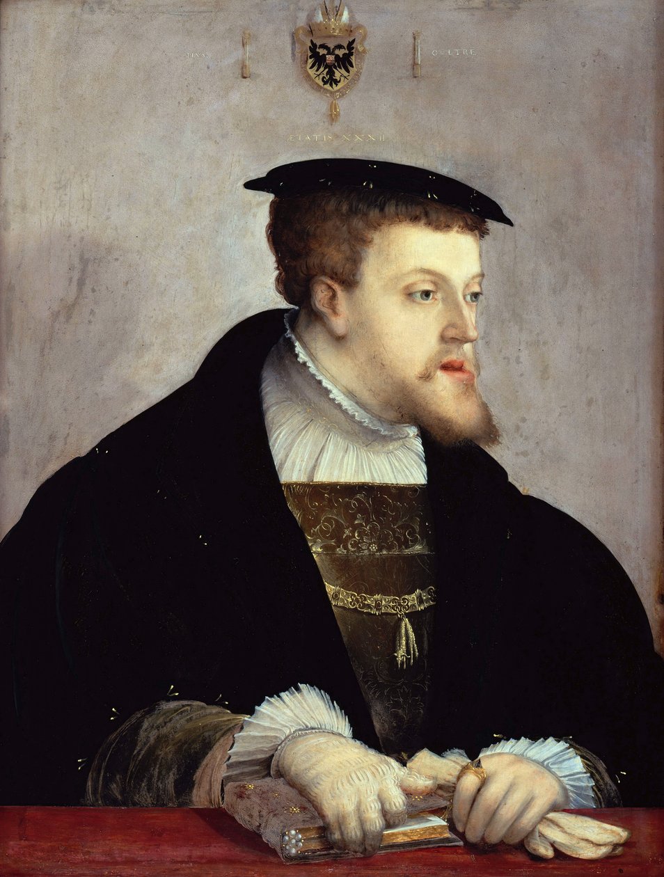 Porträt des Kaisers Karl V. 1500-1558, um 1532 von Christoph Amberger