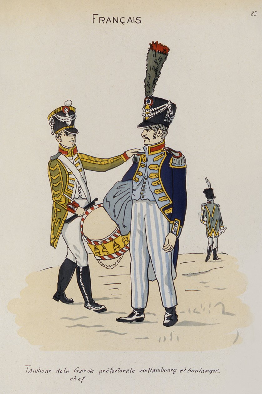 Ein Trommler und Meisterbäcker der Präfekturwache von Hamburg, ca. 1806 von Christoph Suhr