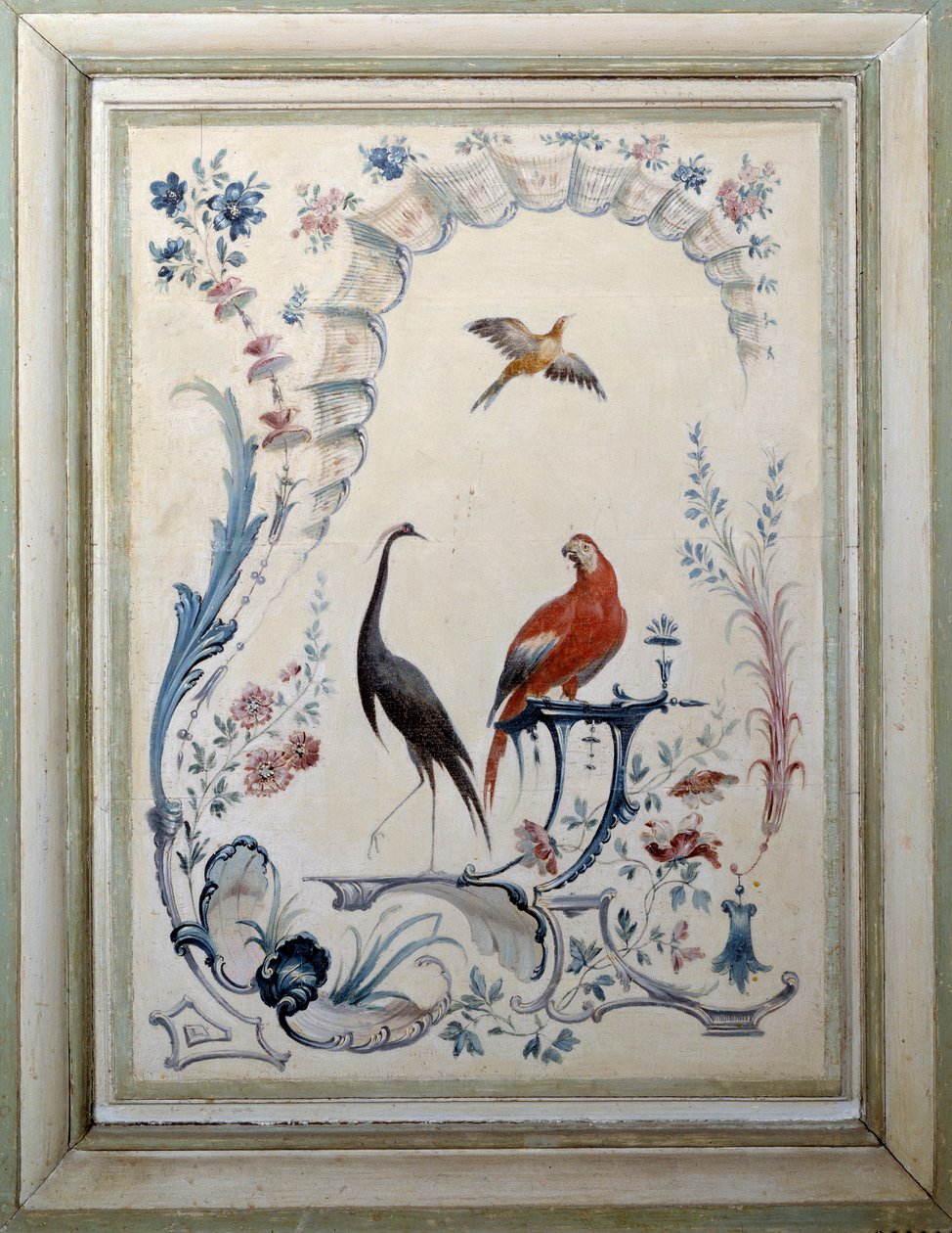 Vögel im großen Wohnzimmer des Schlosses von Champs-sur-Marne von Christophe Huet