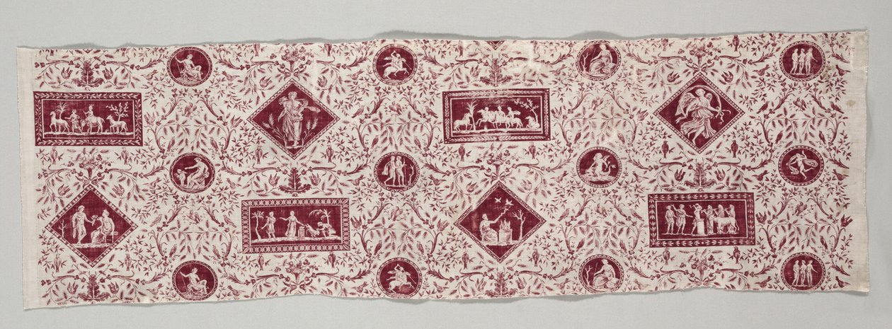 Streifen aus kupferplattenbedruckter Baumwolle, 1795-1799 von Christophe Philippe Oberkampf