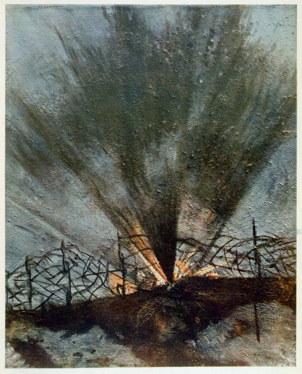 Explodierende Granate, aus British Artists at the Front, Fortsetzung der Westfront, 1918 von Christopher Richard Wynne Nevinson