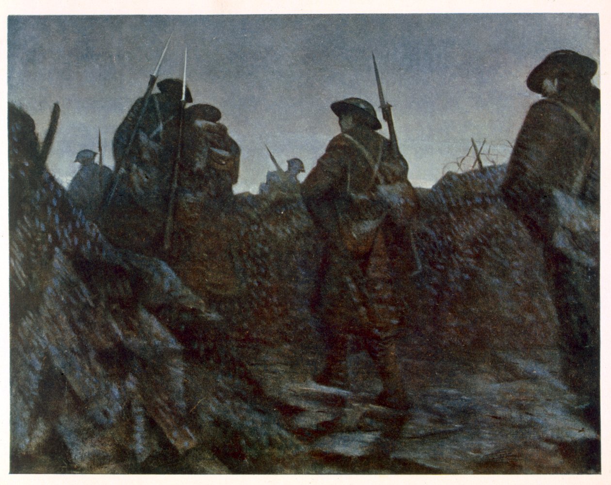 Entlastungen bei Morgengrauen, aus Britische Künstler an der Front, Fortsetzung der Westfront, 1918 von Christopher Richard Wynne Nevinson
