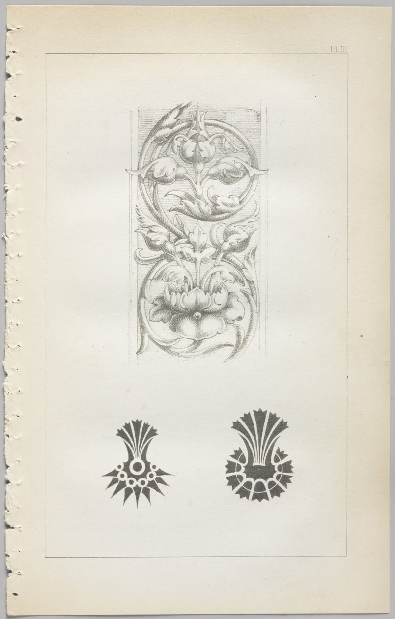 Die Kunst des dekorativen Designs: mit einem Anhang, der die Stunden des Tages angibt, zu denen Blumen öffnen, veröffentlicht von Day & Son, London, 1862 von Christopher Dresser