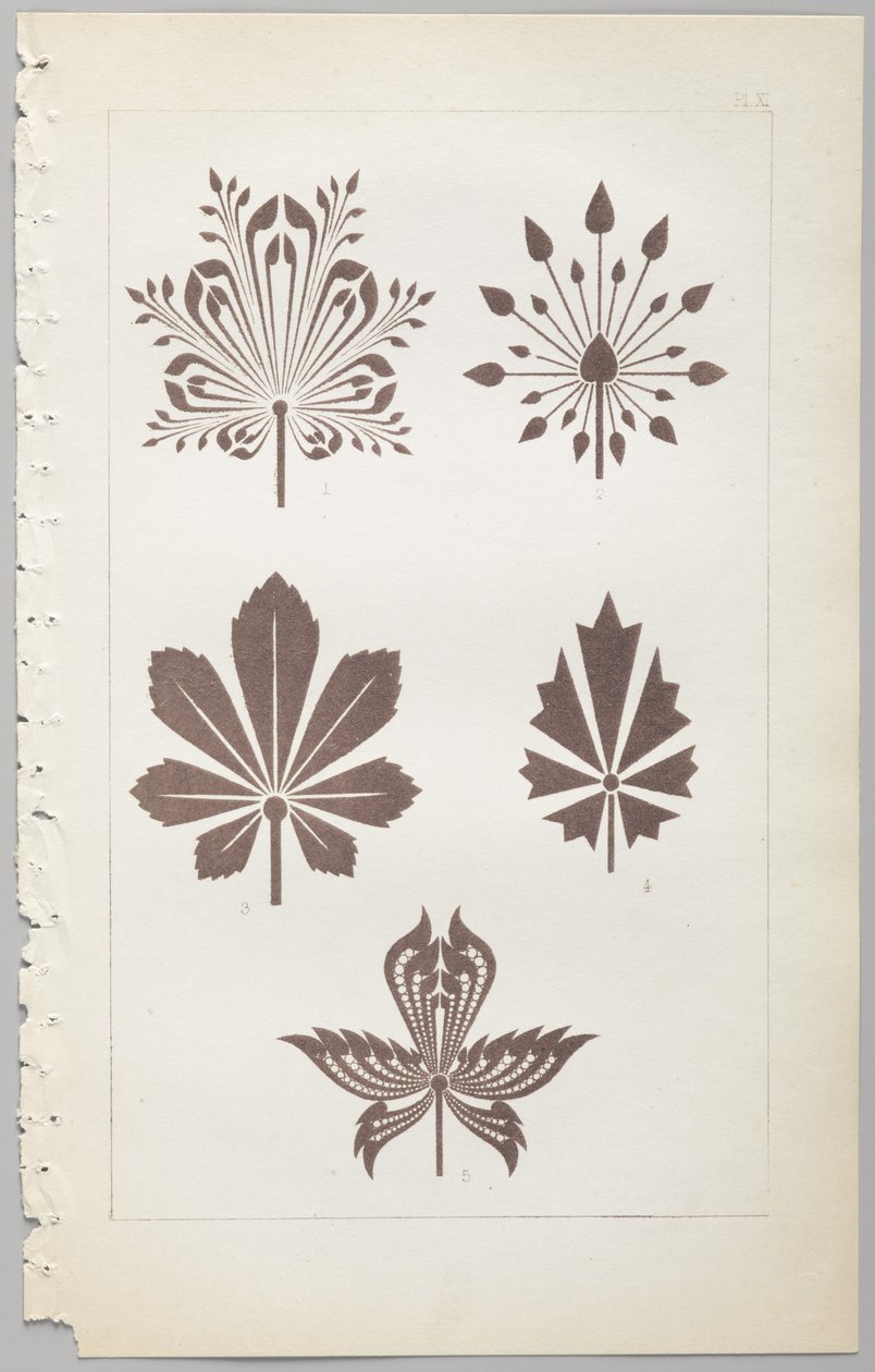 Die Kunst des dekorativen Designs: mit einem Anhang, der die Stunden des Tages angibt, zu denen Blumen öffnen, veröffentlicht von Day & Son, London, 1862 von Christopher Dresser