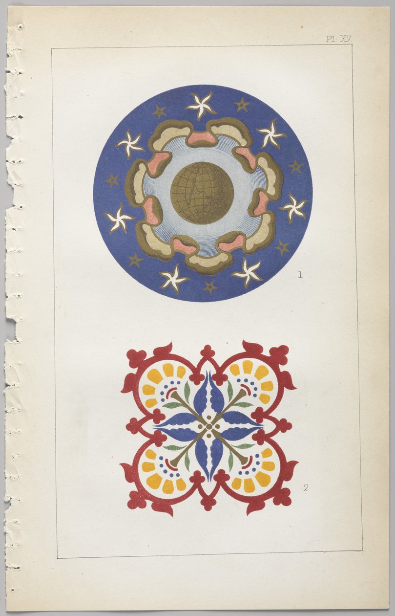 Die Kunst des dekorativen Designs: mit einem Anhang, der die Stunden des Tages angibt, zu denen Blumen öffnen, veröffentlicht von Day & Son, London, 1862 von Christopher Dresser