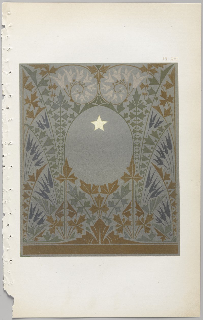 Die Kunst des dekorativen Designs: mit einem Anhang, der die Stunden des Tages angibt, zu denen Blumen öffnen, veröffentlicht von Day & Son, London, 1862 von Christopher Dresser