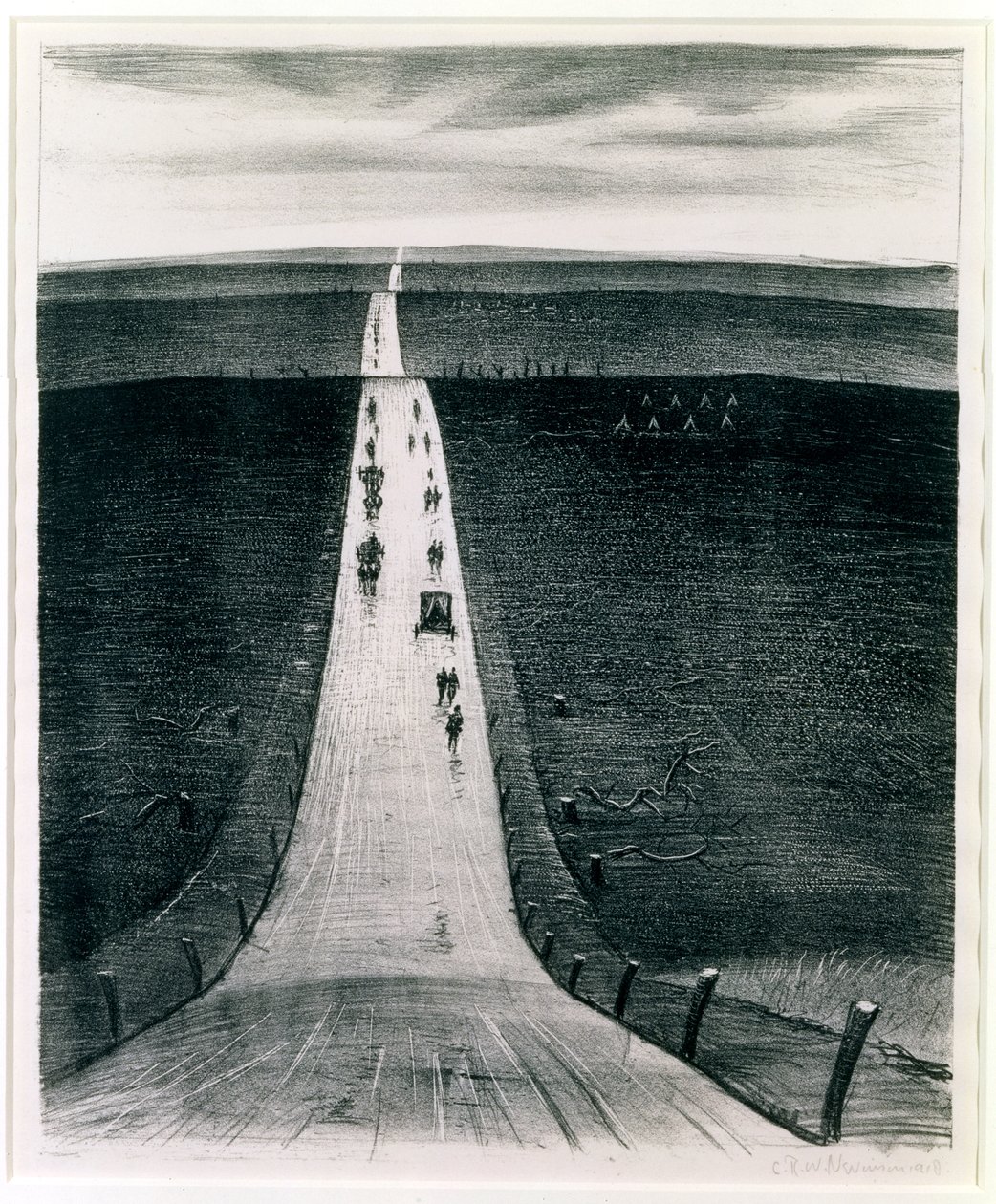 Die Straße von Arras nach Bapaume, 1918 von Christopher Richard Wynne Nevinson