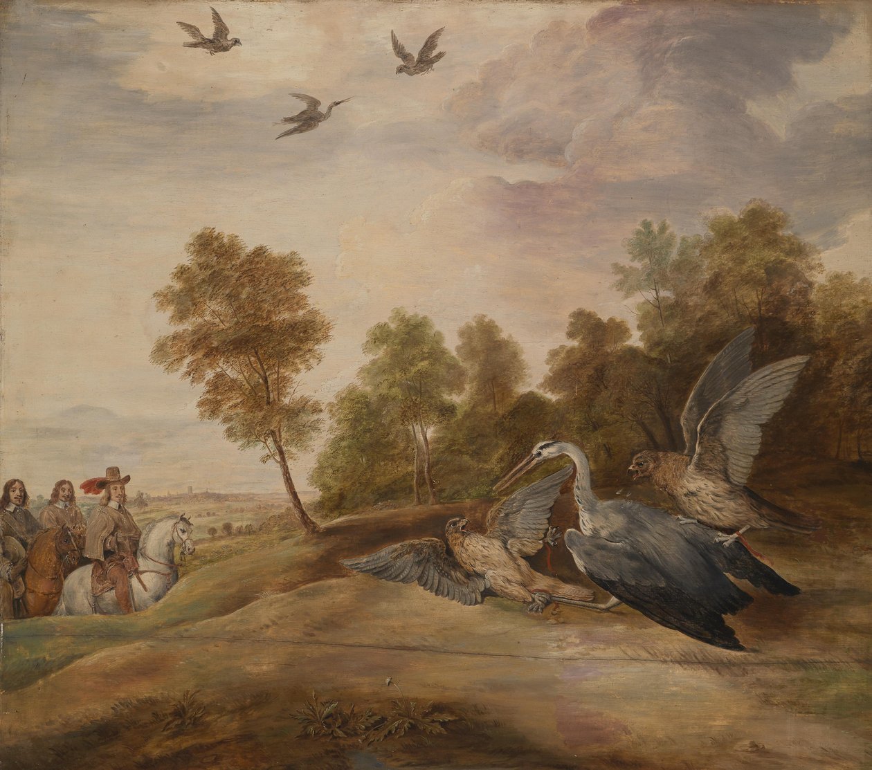 Die Falkenjagd des Statthalters Erzherzog Leopold Wilhelm von Circle of Jacques Louis David