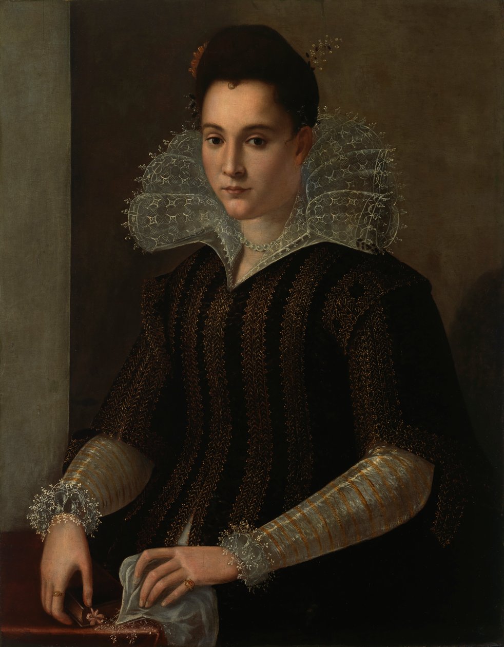 Porträt einer Dame von Circle of Alessandro Allori
