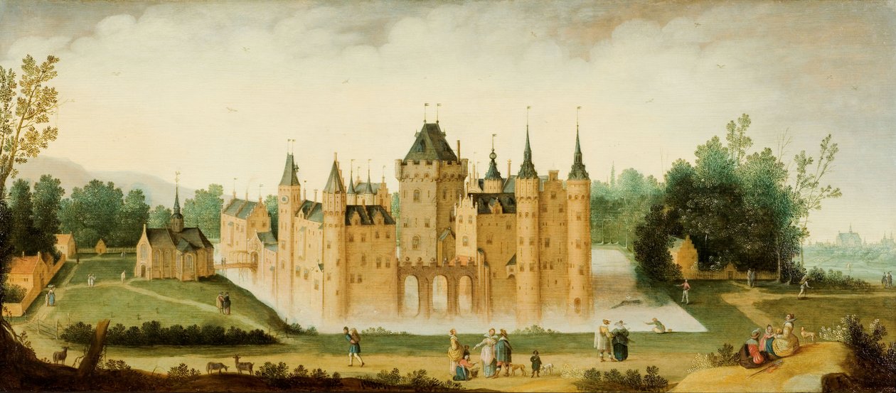Ansicht des Schlosses von Egmond aan den Hoef, um 1638 von Claes Jacobsz. van der Heck