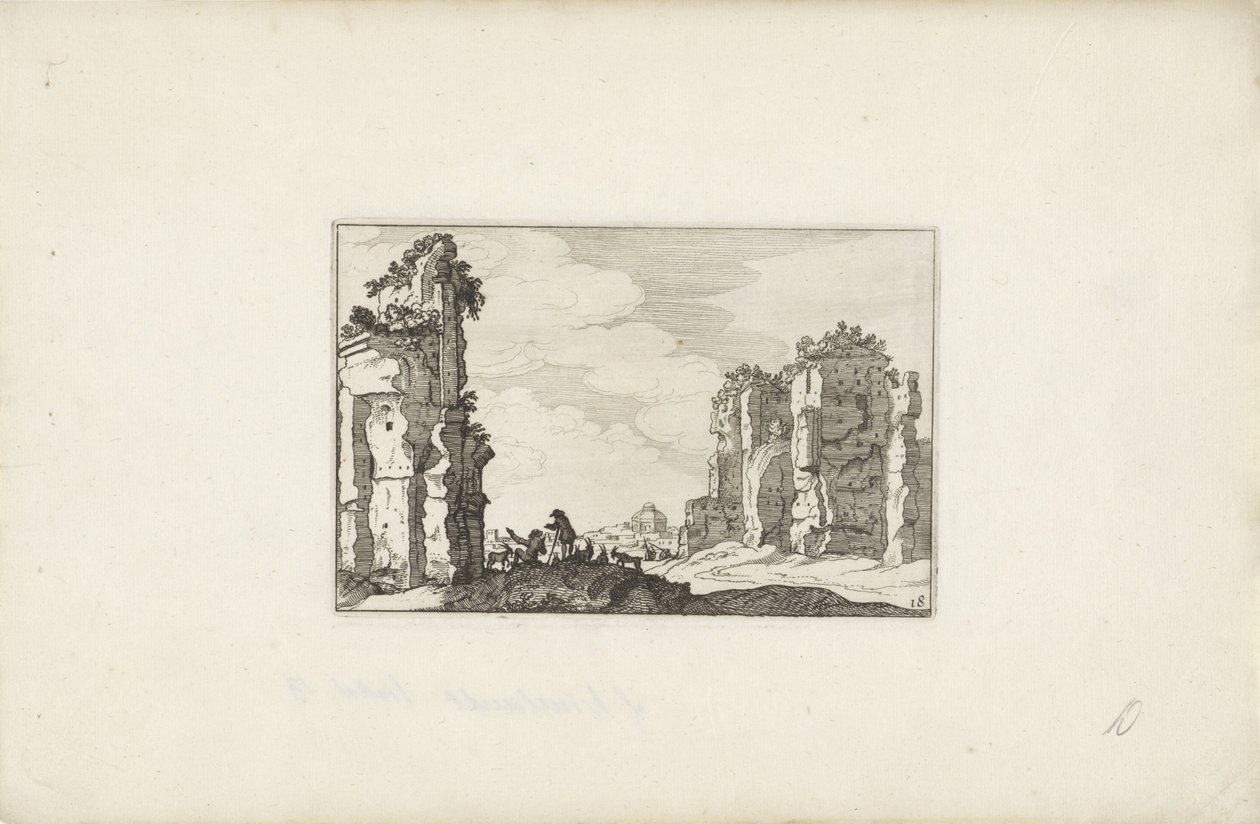 Zwei Hirten bei einer Ruine von Claes Jansz. Visscher (II)