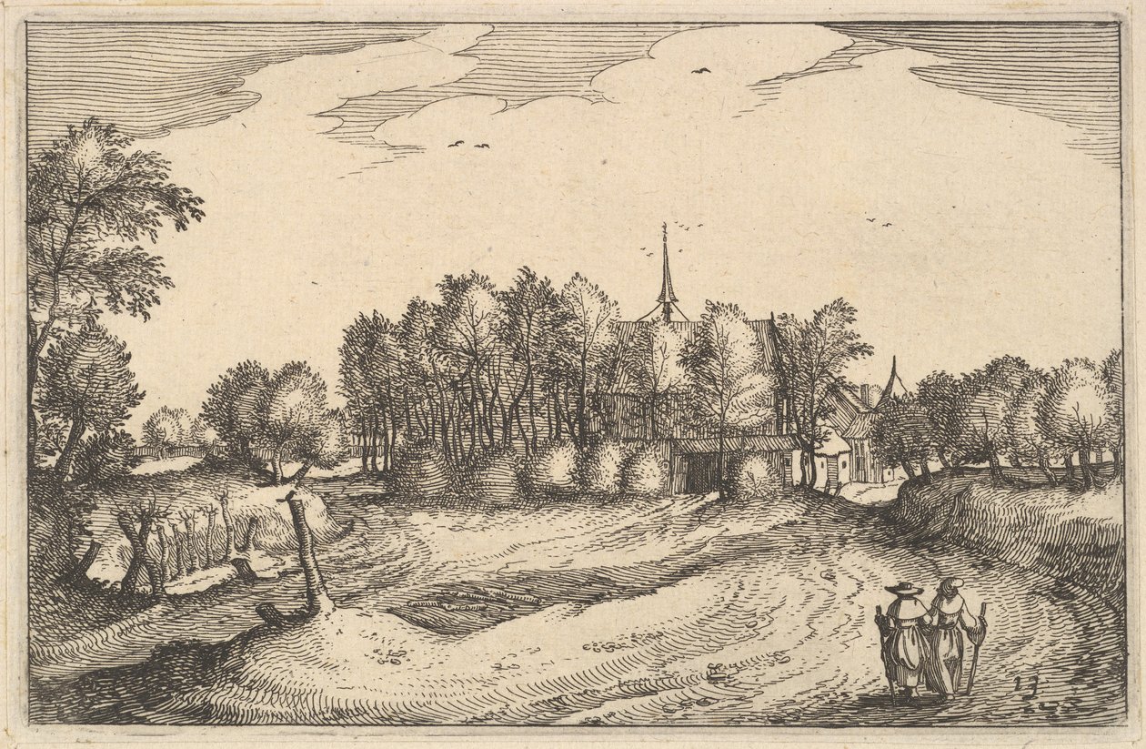 Ein Kloster, Tafel 13 aus Regiunculae et Villae Aliquot Ducatus Brabantiae, ca. 1610 von Claes Jansz Visscher