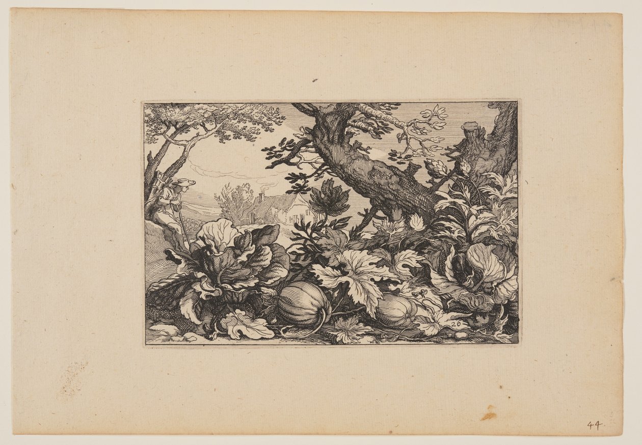 Baum und Melonen, aus Landschaften (Verscheyden aerdige Lanthuysen...) von Claes Jansz. Visscher