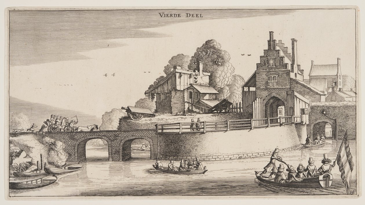 Eingang einer Stadt, aus Landschaften (Playsante Lantschappen) von Claes Jansz. Visscher II