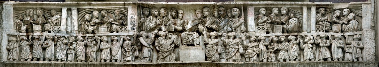 Konstantin verteilt Geld an das Volk Liberalitas. (Detail) von Classical Antiquities