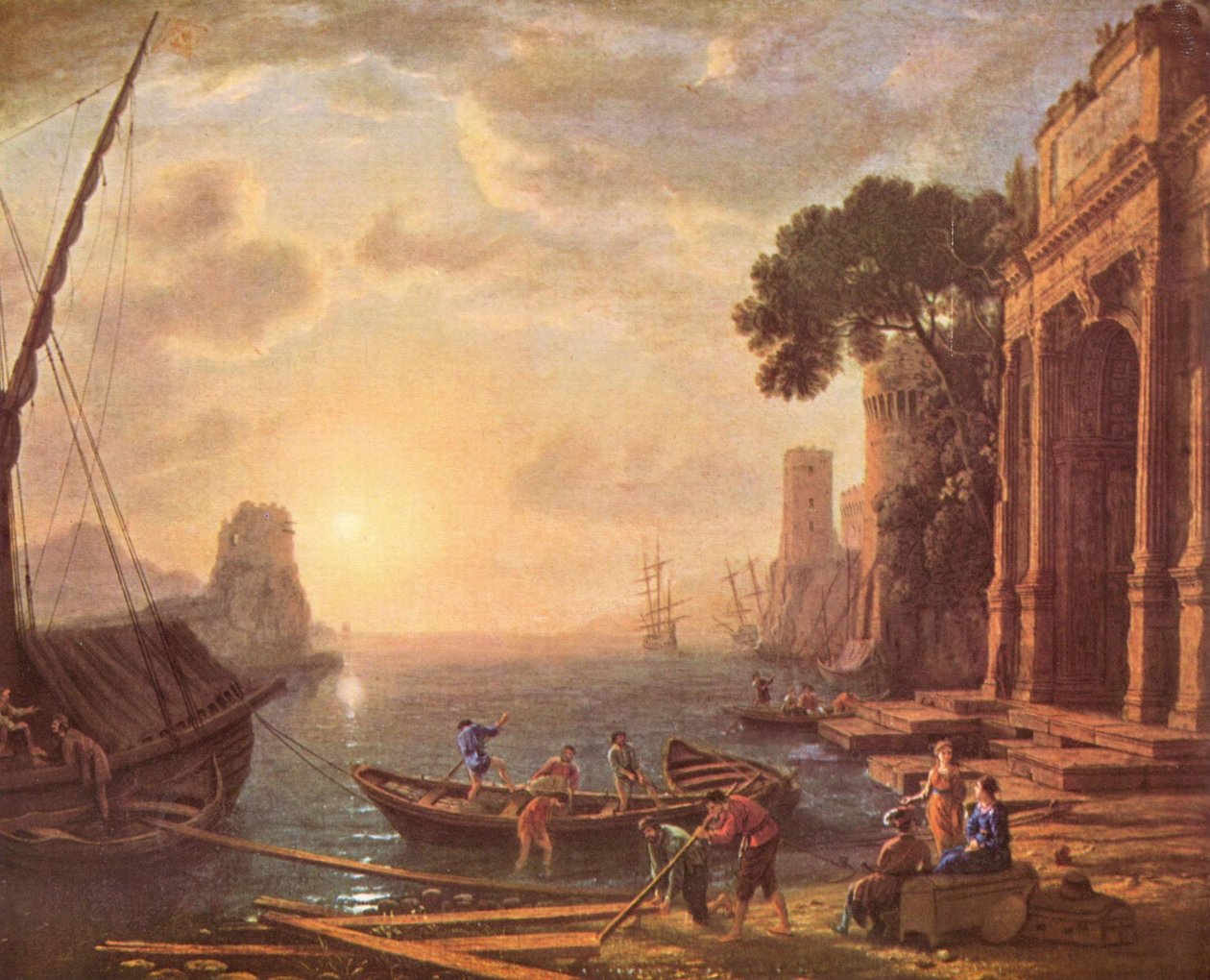 Hafen beim Sonnenuntergang von Claude Lorrain