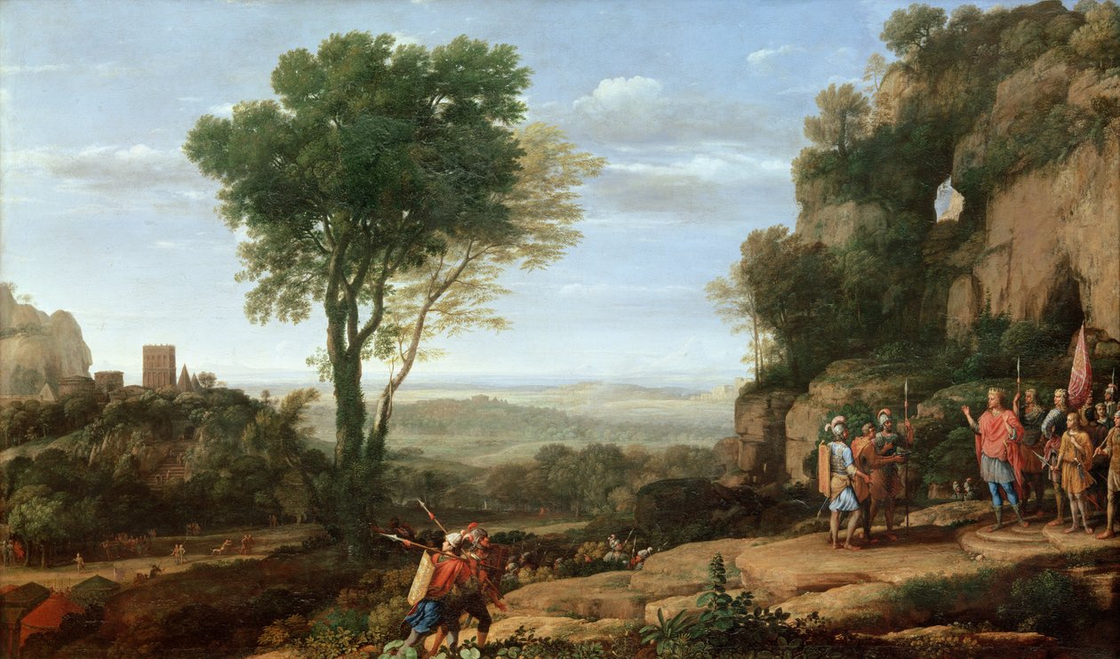 Landschaft mit David in der Höhle von Adullam, 1658 von Claude Lorrain